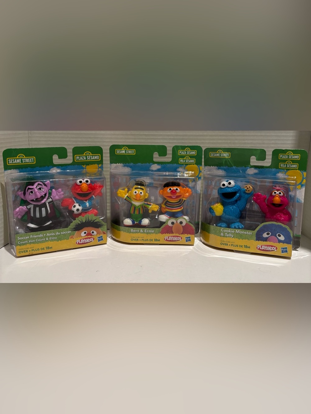 2011 Playskool Sesame Street 3 Figure 2-Packs Lot Sealed Elmo Cookie Monster NOS